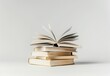 © SHOTPRIME STUDIO - Books, open book, education, knowledge, stack of books, reading, literature, concept of learning, study materials, white background, creativity, imagination