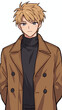 © Matsuo Studio - Stylish Anime Boy in a Brown Coat