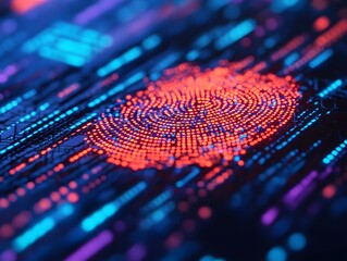 Poster - Abstract Pattern of Digital Dots in Vibrant Colors Representing Data Connectivity and Modern Technology in a Futuristic Environment