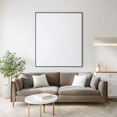 Wall Mural - New Modern luxury bedroom and interior living room Frame Mockup. classic decorate and furniture.