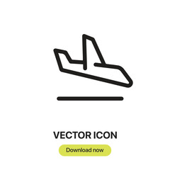 Aufkleber - Arrival icon vector. Linear-style sign for mobile concept and web design. Arrival symbol illustration. Pixel vector graphics - Vector.	