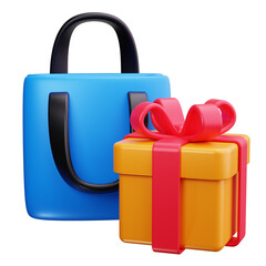 Wall Mural - Gift Bag 3d Render Icons