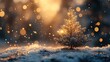 © Istamar - Snow-covered tree with glowing bokeh in background.