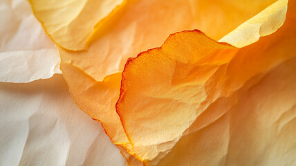 Canvas Print - Delicate layers of colorful paper arranged artfully on a surface in natural light