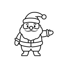 Wall Mural - Santa Claus icon in linear style. Santa Claus character isolated on white.