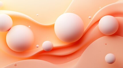 Abstract background with three dimensional shapes with bubbles ball