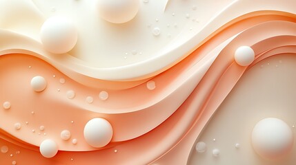 Abstract background with three dimensional shapes with bubbles ball