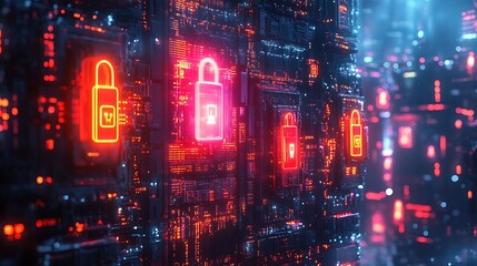 Cybersecurity measures digital space technology design futuristic abstract