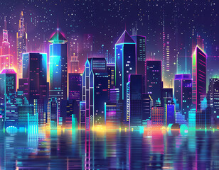 Sticker - Neon Cityscape