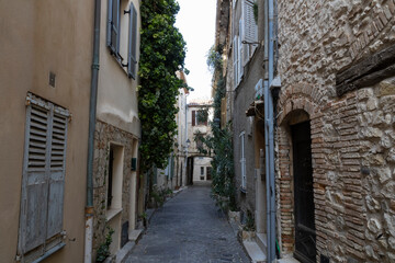 Wall Mural - Medieval streets of Antibes old town, French Riviera.