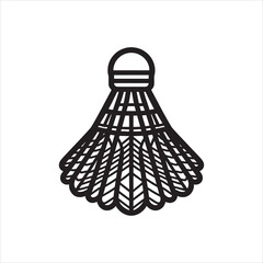 Wall Mural - Shuttlecock Icon linear silhouette on white background
