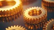 © JP STUDIO LAB - Luxurious golden gears intricately interlocked, symbolizing precision, craftsmanship, and the elegance of advanced machinery