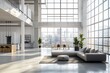 © Adi - Stylish Modern Living Room with Expansive Windows and City View