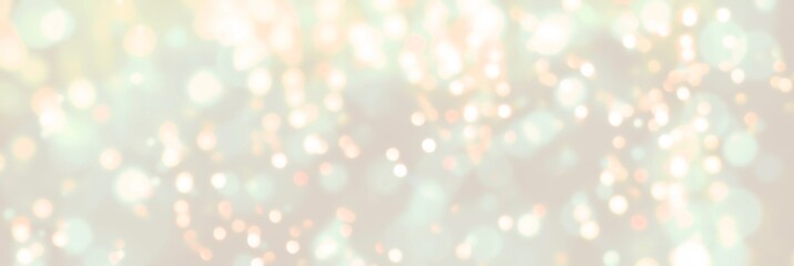 Wall Mural - christmas background - abstract banner - green blurred bokeh lights - festive header with beautiful 
