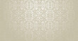 © Kundra - Vector vintage damask pattern in elegant beige tones. Decorative floral ornaments perfect for wallpaper, invitations, and luxury designs. Includes a working seamless pattern in the swatches panel