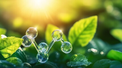 Wall Mural - harnessing h2 gas molecules for sustainable green hydrogen energy from renewable electricity sources