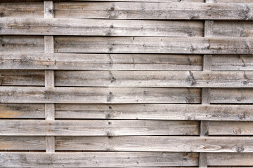 Canvas Print - Closeup of texture of  wall of woven roof battens as a background.