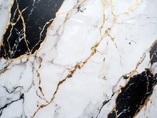 Wall Mural - Black and White Marble Surface Close Up