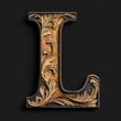 © ROMAN - Stylized design of the letter L, isolated on a clean background