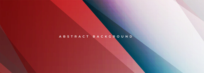 Red and blue modern abstract wide banner with geometric shapes. Blue and red abstract background. Vector illustration