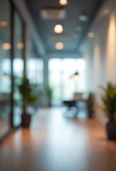 Aufkleber - Beautiful blurred background of a light modern office interior with and beautiful lighting