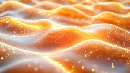 Wall Mural - abstract wavy background with shimmering lights and vibrant orange hues, creating a mesmerizing visu