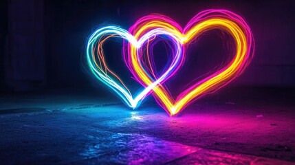 Poster - Heart shaped light couple