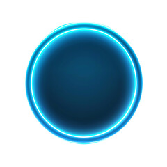 Wall Mural - abstract blue neon circle on a dark background for graphic design. transparent background