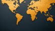© nongnuch - Business sales and algorithm concept. A golden world map on a dark background, highlighting continents with a shimmering effect, symbolizing global connectivity and exploration.