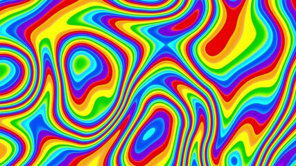 Fototapete - Groovy psychedelic loop background for banner design. Retro 60s 70s psychedelic pattern. Modern wave retro abstract design. Rainbow 60s, 70s