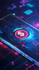 Wall Mural - futuristic digital tools for automated savings and financial management