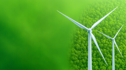 wind turbines amidst lush green forest highlighting renewable energy and nature conservation