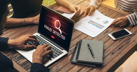 Cyber security software show alert of cyber attack for protection snugly. Danger from virus, phishing and cyber fraud.