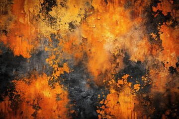 Wall Mural - Colorful grunge textures in black and orange for bold statements