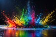 © Sayfar - Colorful splashes contrasting with black background
