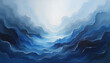 © Tapasii - Abstract ocean waves painting in shades of blue and white