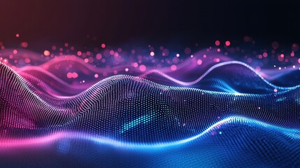 Wall Mural - abstract dot point connect with gradient line and aesthetic intricate wave line design, representing