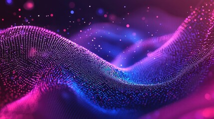 Wall Mural - abstract dot point connect with gradient line and aesthetic intricate wave line design, representing