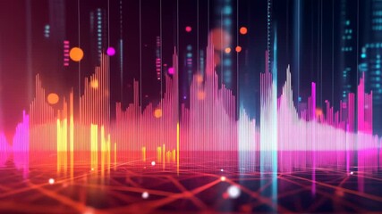 Wall Mural - an abstract digital rendering showcases dynamic audio waveforms