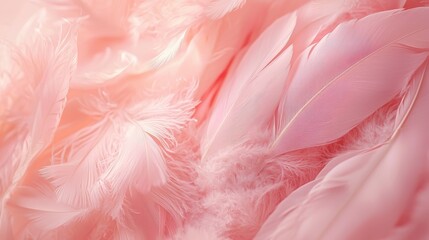 Wall Mural - soft pink feathers texture background, swan feather