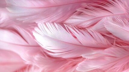 Wall Mural - soft pink feathers texture background, swan feather