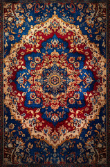 Wall Mural - Persian carpet with vibrant colors and floral motifs