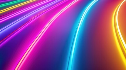 Wall Mural - neon light background with rainbow colors, disco party, festive art surface