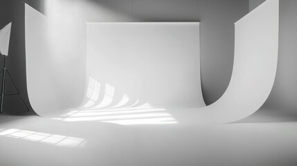 Wall Mural - White and gray studio background