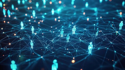 Wall Mural - 3d illustration of connecting people on the internet, social network connection