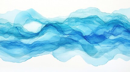Wall Mural - aquamarine watercolor strip multilayered
