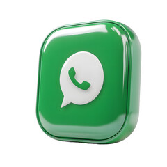 whatsapp logo 3d png isolated on transparent background