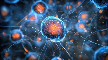 Wall Mural - neurons cells concept