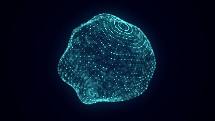 Wall Mural - technology blue sphere with connecting dots and lines. digital abstract network structure. 3d render