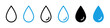 © Hubba Bubba - Water drop icon set. Water drops silhouette collection.Raindrop, oil symbol. Vector icons